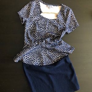 Peplum Dress with Chain Detail